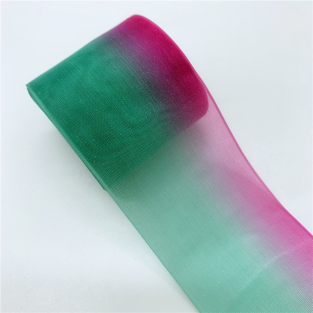 Boże Narodzenie - Organza Rainbow - Wstążka Handmade - 5 metrów x 38mm - Dekoracje ślubne i świąteczne - Rzemiosło i pakowanie DIY - Wianko - 4