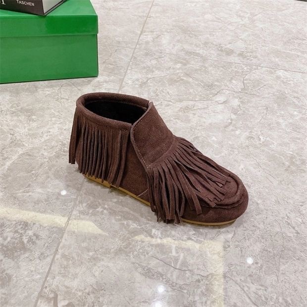 Chińskie markowe skórzane frędzle damskie z płaskim dnem - kwadratowe główki, miękkie buty typu flats 2022 r - Wianko - 8