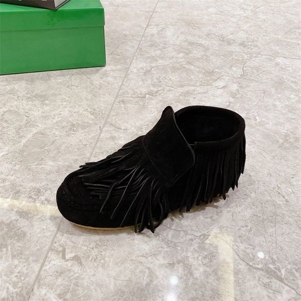 Chińskie markowe skórzane frędzle damskie z płaskim dnem - kwadratowe główki, miękkie buty typu flats 2022 r - Wianko - 6