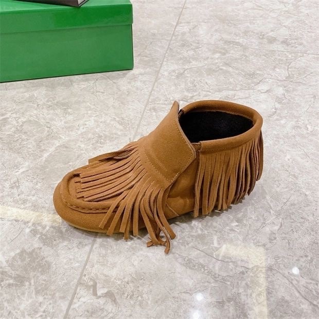 Chińskie markowe skórzane frędzle damskie z płaskim dnem - kwadratowe główki, miękkie buty typu flats 2022 r - Wianko - 9