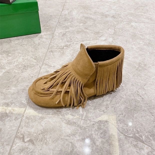 Chińskie markowe skórzane frędzle damskie z płaskim dnem - kwadratowe główki, miękkie buty typu flats 2022 r - Wianko - 10