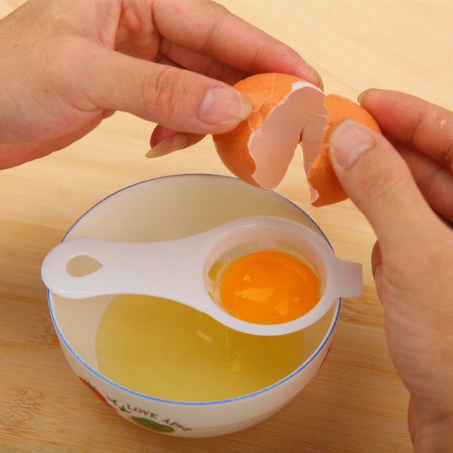 Biały Separator żółtka – narzędzie do separacji jajek, akcesorium kuchenne do ciast - Wianko - 4