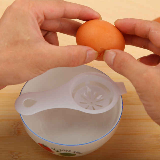 Biały Separator żółtka – narzędzie do separacji jajek, akcesorium kuchenne do ciast - Wianko - 3