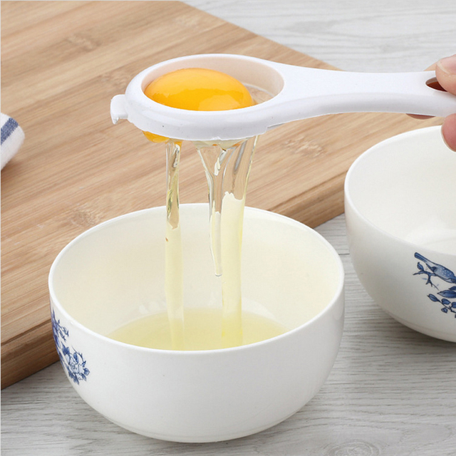Biały Separator żółtka – narzędzie do separacji jajek, akcesorium kuchenne do ciast - Wianko - 2
