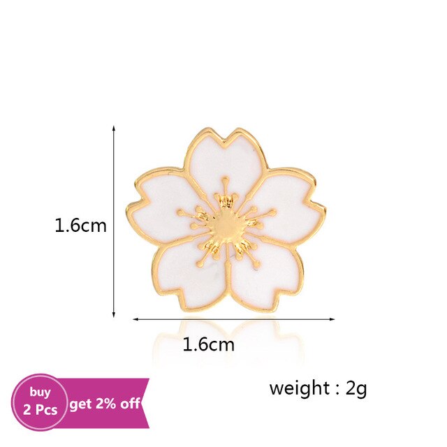 Broszka biżuteria - Modna przypinka z emaliowanym, czerwonym/różowym/czarnym/białym/niebieskim kwiatem roślinnym - Wianko - 1