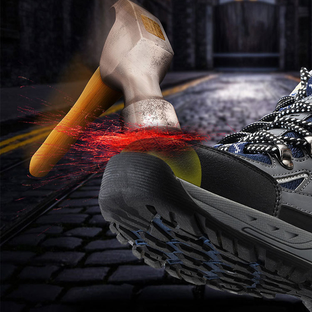 Męskie lekkie i oddychające buty robocze ochronne ze stali z przeciwzmarszczkową i antystatyczną na przód stopy - Wianko - 15