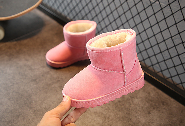 Ciepłe pluszowe buty zimowe dla dzieci - chłopcy i dziewczęta, kostki śnieg, model Martens - Wianko - 11