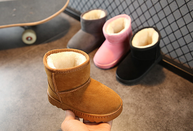 Ciepłe pluszowe buty zimowe dla dzieci - chłopcy i dziewczęta, kostki śnieg, model Martens - Wianko - 5