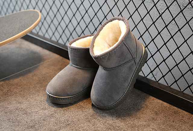 Ciepłe pluszowe buty zimowe dla dzieci - chłopcy i dziewczęta, kostki śnieg, model Martens - Wianko - 7