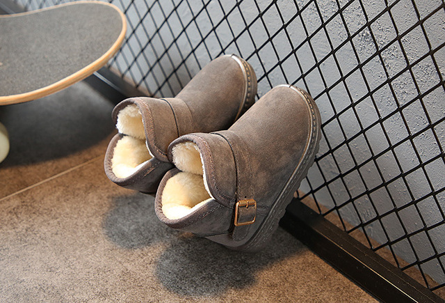 Ciepłe pluszowe buty zimowe dla dzieci - chłopcy i dziewczęta, kostki śnieg, model Martens - Wianko - 20