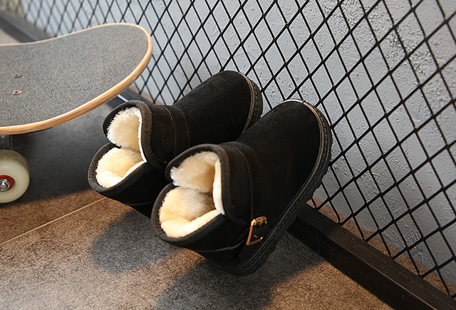 Ciepłe pluszowe buty zimowe dla dzieci - chłopcy i dziewczęta, kostki śnieg, model Martens - Wianko - 23