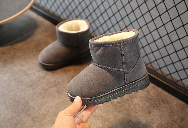 Ciepłe pluszowe buty zimowe dla dzieci - chłopcy i dziewczęta, kostki śnieg, model Martens - Wianko - 6