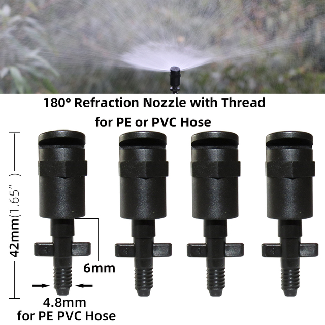 20 zraszaczy refrakcyjnych z dyszami o 180 stopni 1/4 '' lub 4/7mm, z kolczastymi złączami do podlewania ogrodu - Wianko - 6