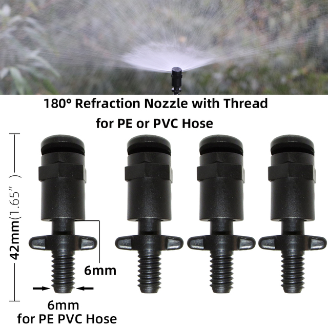 20 zraszaczy refrakcyjnych z dyszami o 180 stopni 1/4 '' lub 4/7mm, z kolczastymi złączami do podlewania ogrodu - Wianko - 8