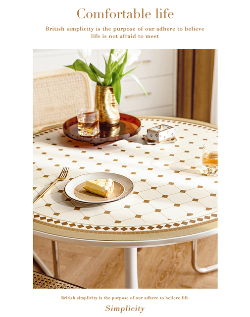 Okrągły obrus skóra PVC - mata stół Tapete koc piknikowy wodoodporna olejoodporna dekoracja domu - Wianko - 8