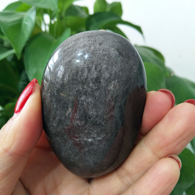 Obsydianowa dłoń - Kamień naturalny srebrna, piękny klejnot czarodziej czakra, duchowa energia medytacji, uzdrawianie Reiki - Wianko - 15
