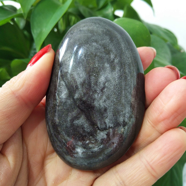 Obsydianowa dłoń - Kamień naturalny srebrna, piękny klejnot czarodziej czakra, duchowa energia medytacji, uzdrawianie Reiki - Wianko - 11