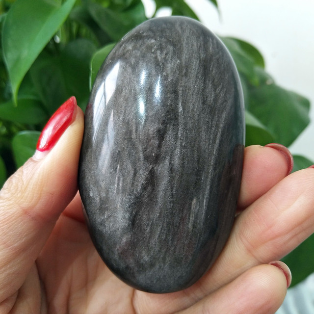 Obsydianowa dłoń - Kamień naturalny srebrna, piękny klejnot czarodziej czakra, duchowa energia medytacji, uzdrawianie Reiki - Wianko - 17