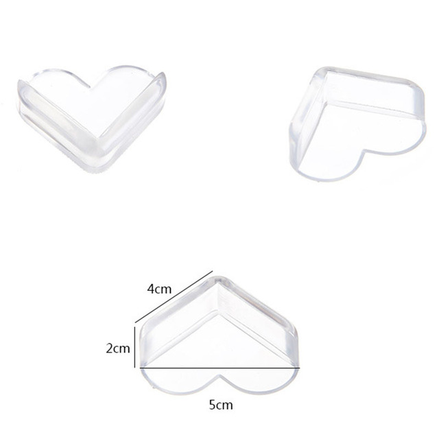 4 silikonowe osłony na narożniki stołu dla dzieci w kształcie serca, przezroczyste (4 sztuki na partię) - Wianko - 15