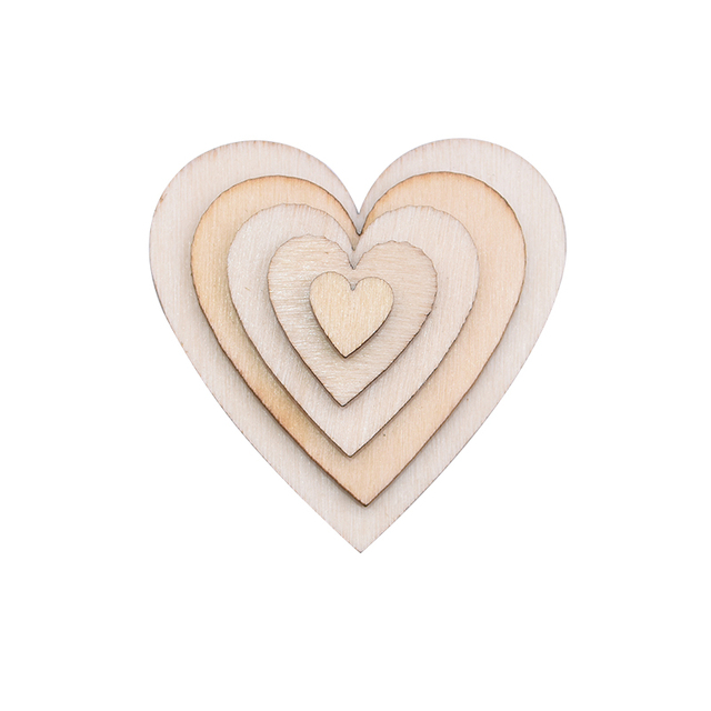 Dekoracje z drewna - Niedokończone drewniane plastry w kształcie serca, 8 rozmiarów - Wianko - 11