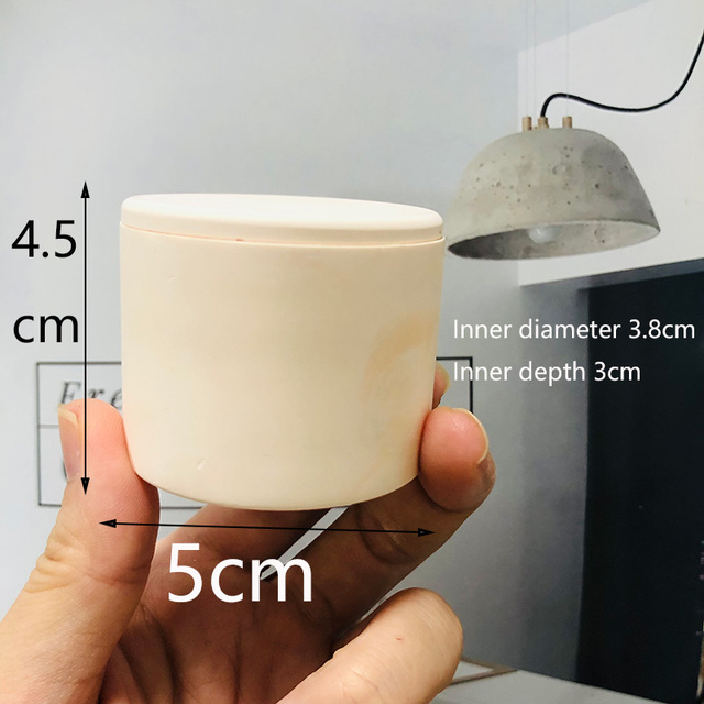 Forma do gliny - Silikonowa świeca słoik o różnym rozmiarze z betonowym naczyniem do przechowywania świeczników i pokrywką cementowej formy - Wianko - 4