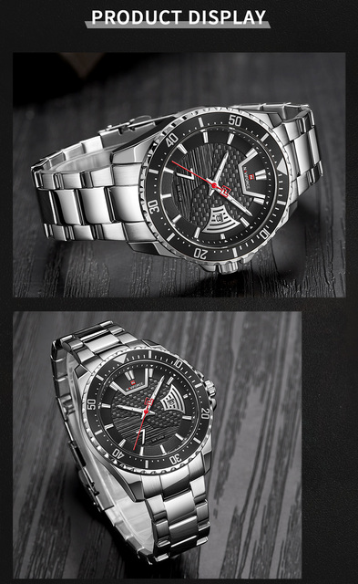 Męski zegarek NAVIFORCE luksusowej marki, wodoodporny, wykonany ze stali nierdzewnej, idealny do sportu i biznesu, z precyzyjnym mechanizmem kwarcowym - model 9191 - Wianko - 10
