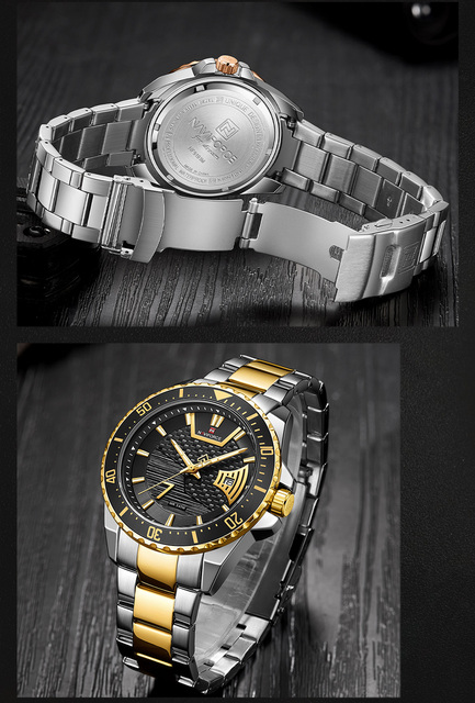 Męski zegarek NAVIFORCE luksusowej marki, wodoodporny, wykonany ze stali nierdzewnej, idealny do sportu i biznesu, z precyzyjnym mechanizmem kwarcowym - model 9191 - Wianko - 13