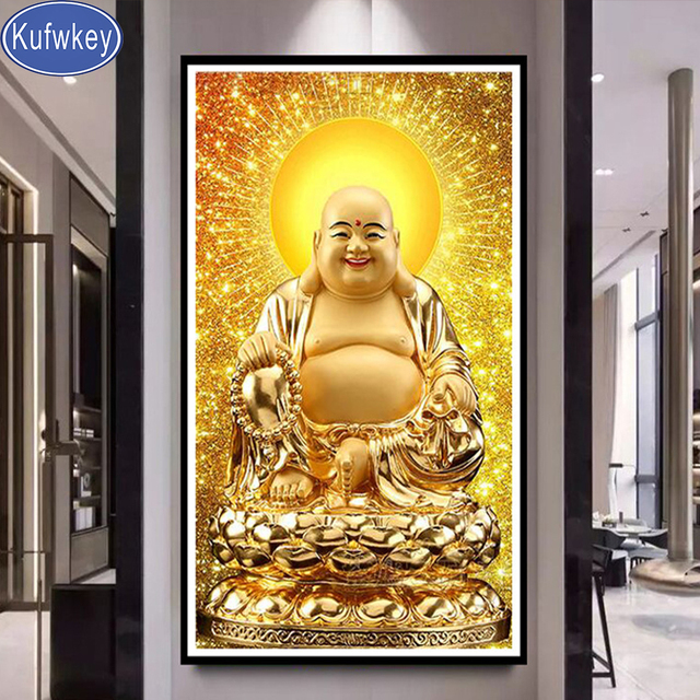 5D Diamentowy Haft DIY - Okrągły Obraz Diamentowy Maitreya Buddha - Pełne Kryształy Górskie - Dekoracja Domowa - Wianko - 2