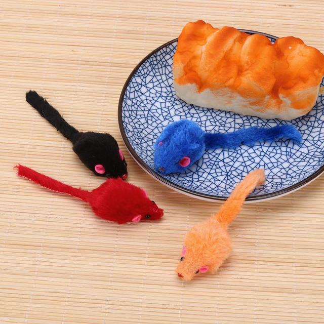 Kolorowe piórka pluszowej mini myszy PetTraining - zabawka dla kota z zabawnym głosem - Wianko - 8