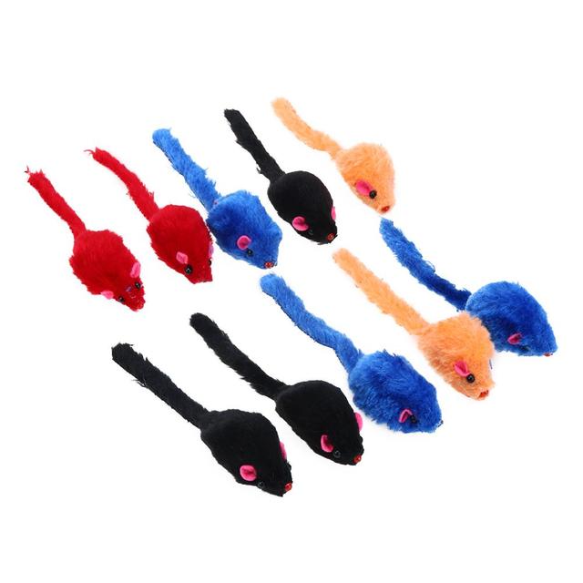 Kolorowe piórka pluszowej mini myszy PetTraining - zabawka dla kota z zabawnym głosem - Wianko - 6