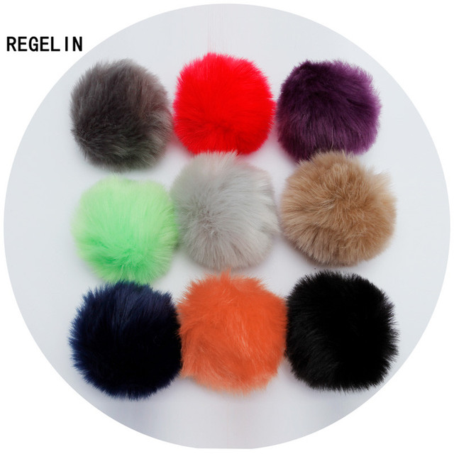 Breloki Faux futro REGELIN 8 cm Pom Poms piłka - Idealne akcesoria dla majsterkowiczów i do wyrobu biżuterii - Wianko - 14