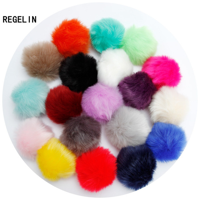 Breloki Faux futro REGELIN 8 cm Pom Poms piłka - Idealne akcesoria dla majsterkowiczów i do wyrobu biżuterii - Wianko - 15