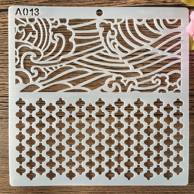 Geometria Art - 16 sztuk z zestawem 15cm, tekstury DIY, szablony do malowania ścian, albumu i dekoracji - Wianko - 14