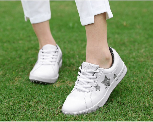 Koreańskie damskie buty golfowe PGM - antypoślizgowe, wodoodporne, białe trampki z paznokciami - Wianko - 8