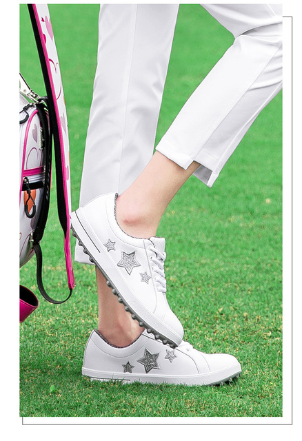 Koreańskie damskie buty golfowe PGM - antypoślizgowe, wodoodporne, białe trampki z paznokciami - Wianko - 3