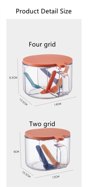 Pudło do przypraw i przyprawnik z łyżeczką - kuchenny pojemnik z kratkami na półkę - Wianko - 8