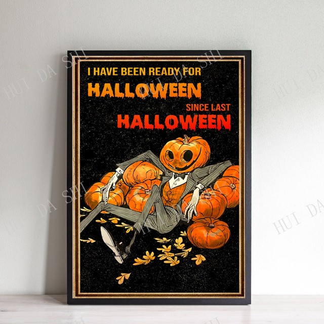 Plakat na płótnie Witchery Halloween z motywem szkieletów i dyni - Wianko - 3