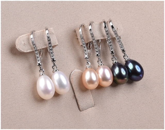925 Sterling Silver - naturalne słodkowodne perły - kolczyki wiszące - dla kobiet - fine jewelry - 3 kolory - Wianko - 19