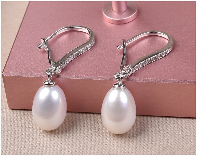925 Sterling Silver - naturalne słodkowodne perły - kolczyki wiszące - dla kobiet - fine jewelry - 3 kolory - Wianko - 10