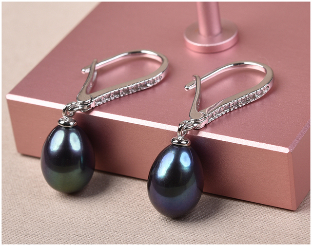925 Sterling Silver - naturalne słodkowodne perły - kolczyki wiszące - dla kobiet - fine jewelry - 3 kolory - Wianko - 12