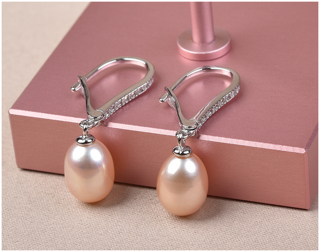 925 Sterling Silver - naturalne słodkowodne perły - kolczyki wiszące - dla kobiet - fine jewelry - 3 kolory - Wianko - 11
