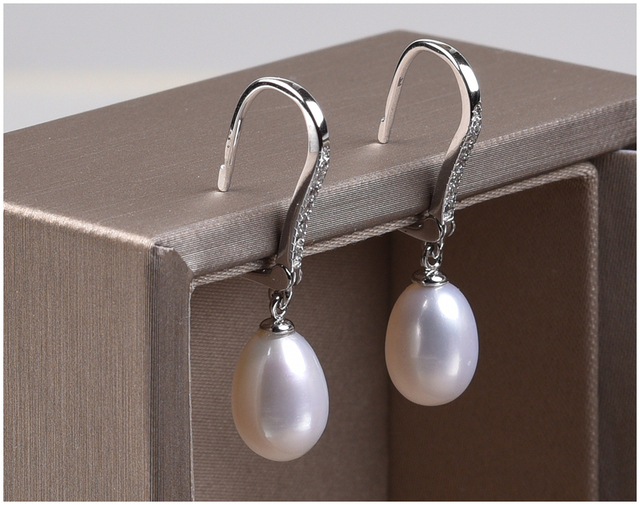 925 Sterling Silver - naturalne słodkowodne perły - kolczyki wiszące - dla kobiet - fine jewelry - 3 kolory - Wianko - 15