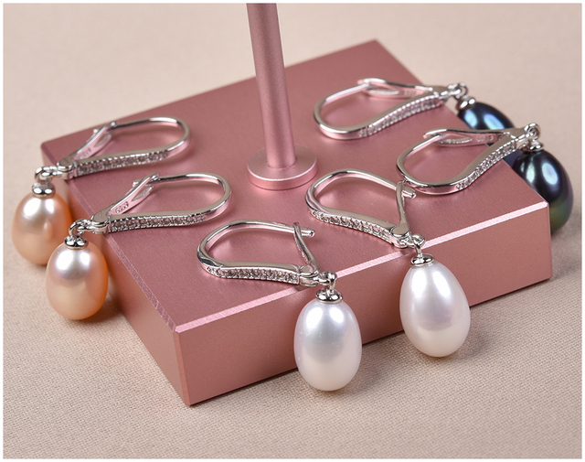 925 Sterling Silver - naturalne słodkowodne perły - kolczyki wiszące - dla kobiet - fine jewelry - 3 kolory - Wianko - 13