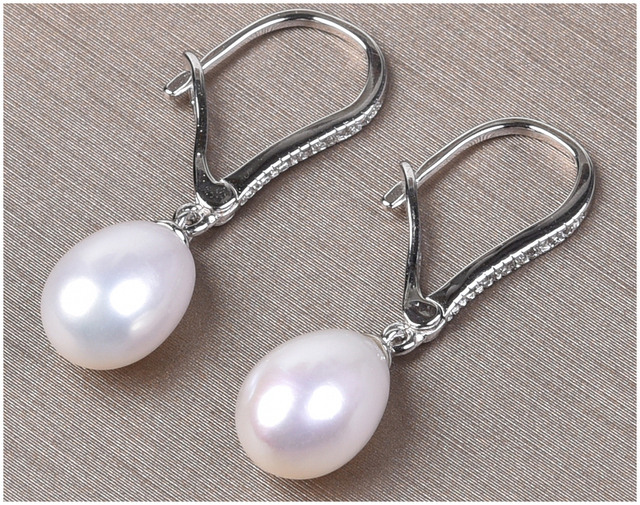 925 Sterling Silver - naturalne słodkowodne perły - kolczyki wiszące - dla kobiet - fine jewelry - 3 kolory - Wianko - 14