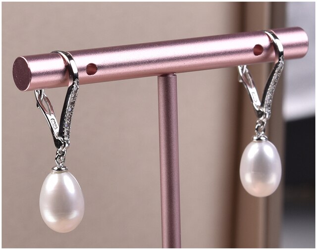 925 Sterling Silver - naturalne słodkowodne perły - kolczyki wiszące - dla kobiet - fine jewelry - 3 kolory - Wianko - 16