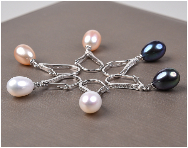 925 Sterling Silver - naturalne słodkowodne perły - kolczyki wiszące - dla kobiet - fine jewelry - 3 kolory - Wianko - 17
