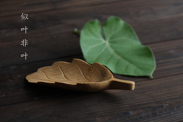 Ręcznie rzeźbiona łyżeczka do herbaty z bambusa - lotosowe liście, przyjazne dla środowiska, wysokiej jakości - Wianko - 3