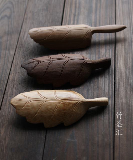 Ręcznie rzeźbiona łyżeczka do herbaty z bambusa - lotosowe liście, przyjazne dla środowiska, wysokiej jakości - Wianko - 4