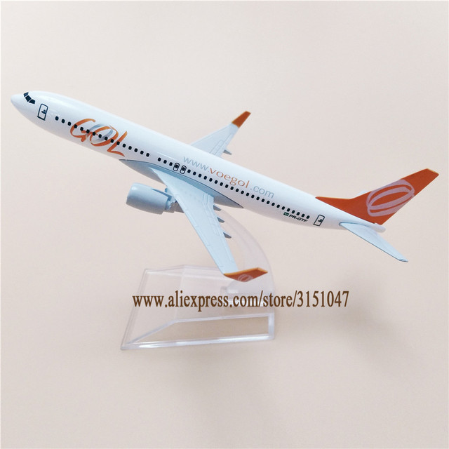 Model samolotu linii lotniczych Boeing 737 Gol B737 Voegol z aluminium, 16cm - Prezent dla dzieci - Wianko - 24