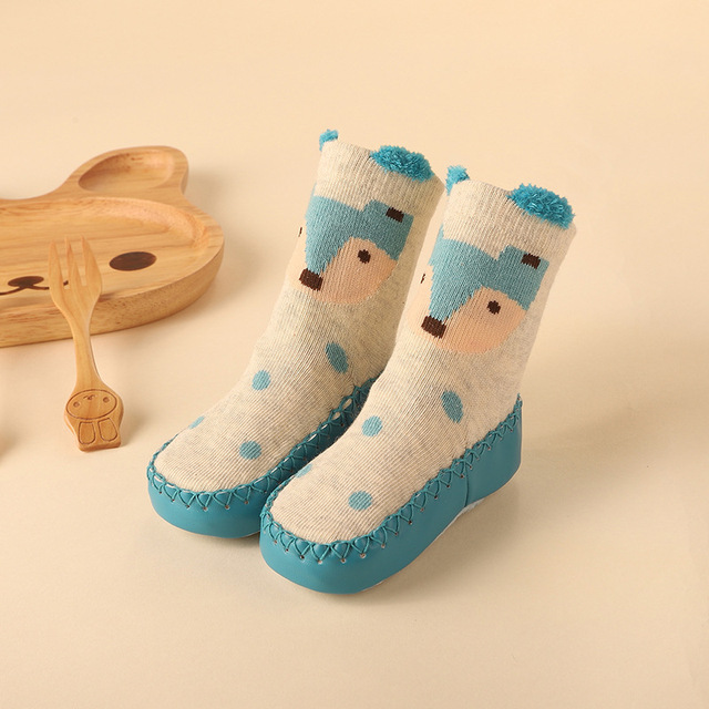 Skarpety zimowe dla dzieci z antypoślizgowymi gumowymi podeszwami, miękkie podłogowe buty dla noworodków, dziewczynki i chłopców 0-24M - Wianko - 7